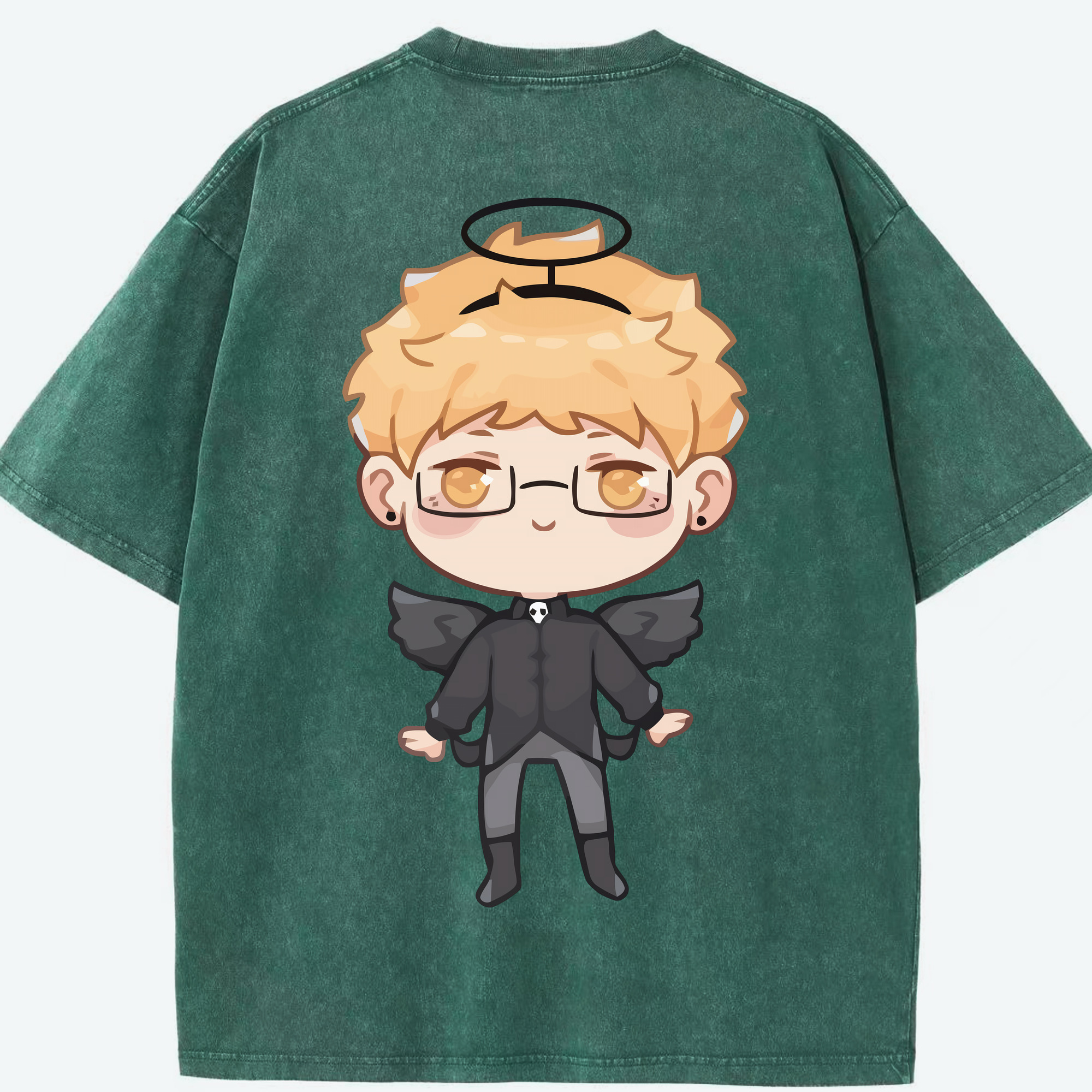 （画像用） ハイキュー!! Haikyu!! 綿100% ヴィンテージ風 半袖Tシャツ（背面プリント）